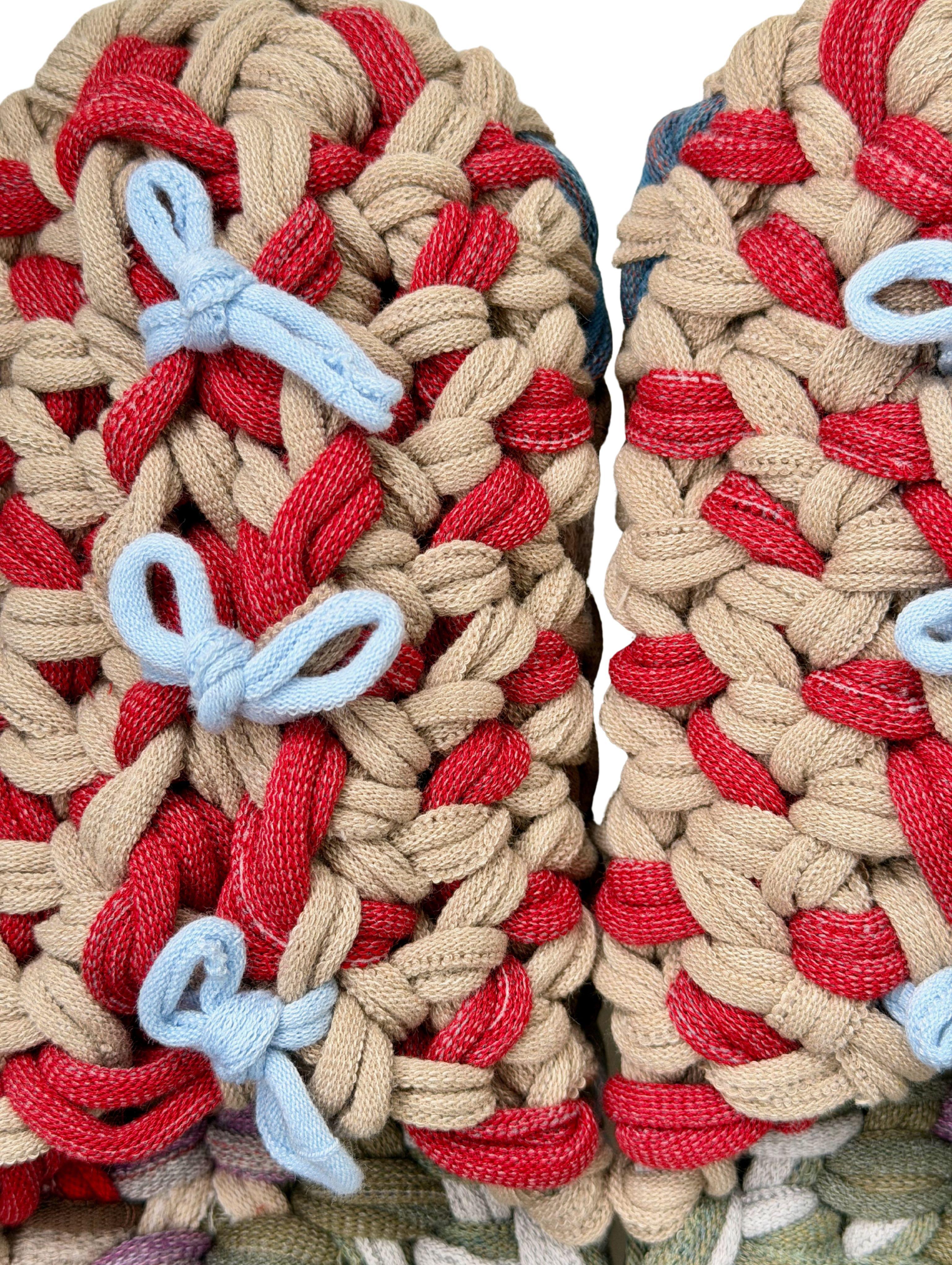 Gestrickte Upcycling-Hausschuhe Gestrickte Upcycling-Hausschuhe