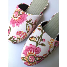 Tatami-Blockdruck-Blumenpantoffeln Tatami-Blockdruck-Blumenpantoffeln