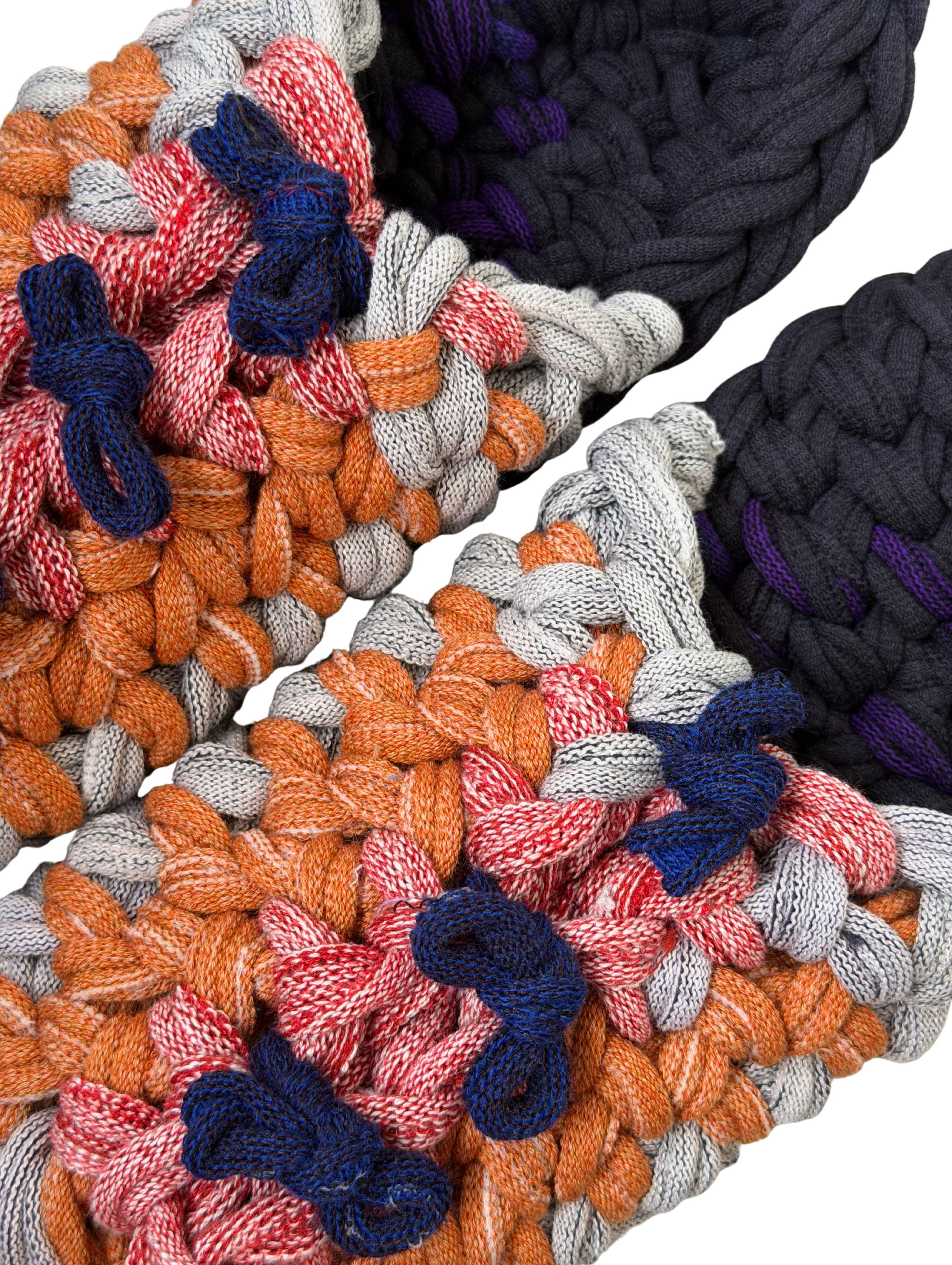 Gestrickte Upcycling-Hausschuhe Gestrickte Upcycling-Hausschuhe