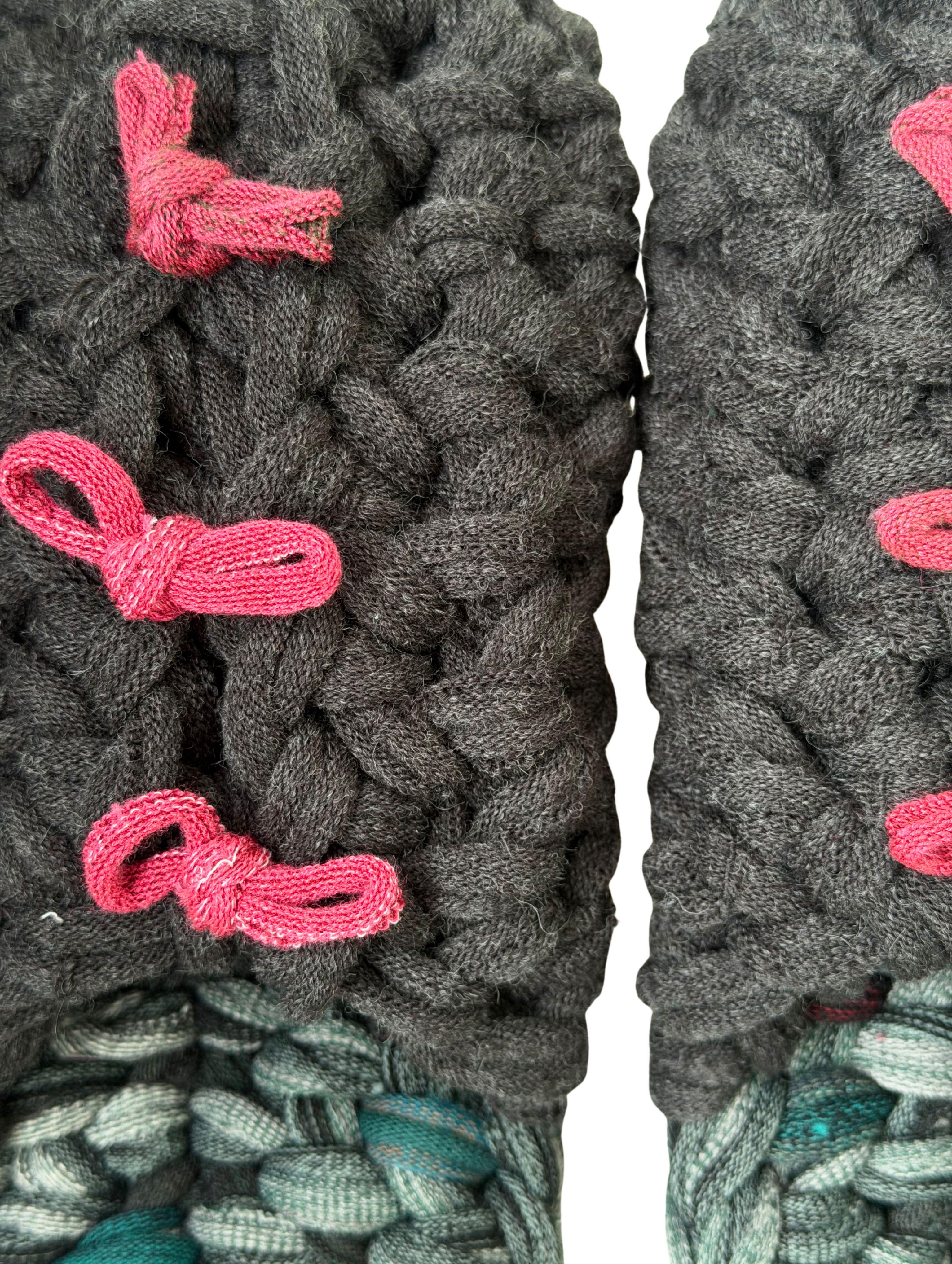 Gestrickte Upcycling-Hausschuhe Gestrickte Upcycling-Hausschuhe