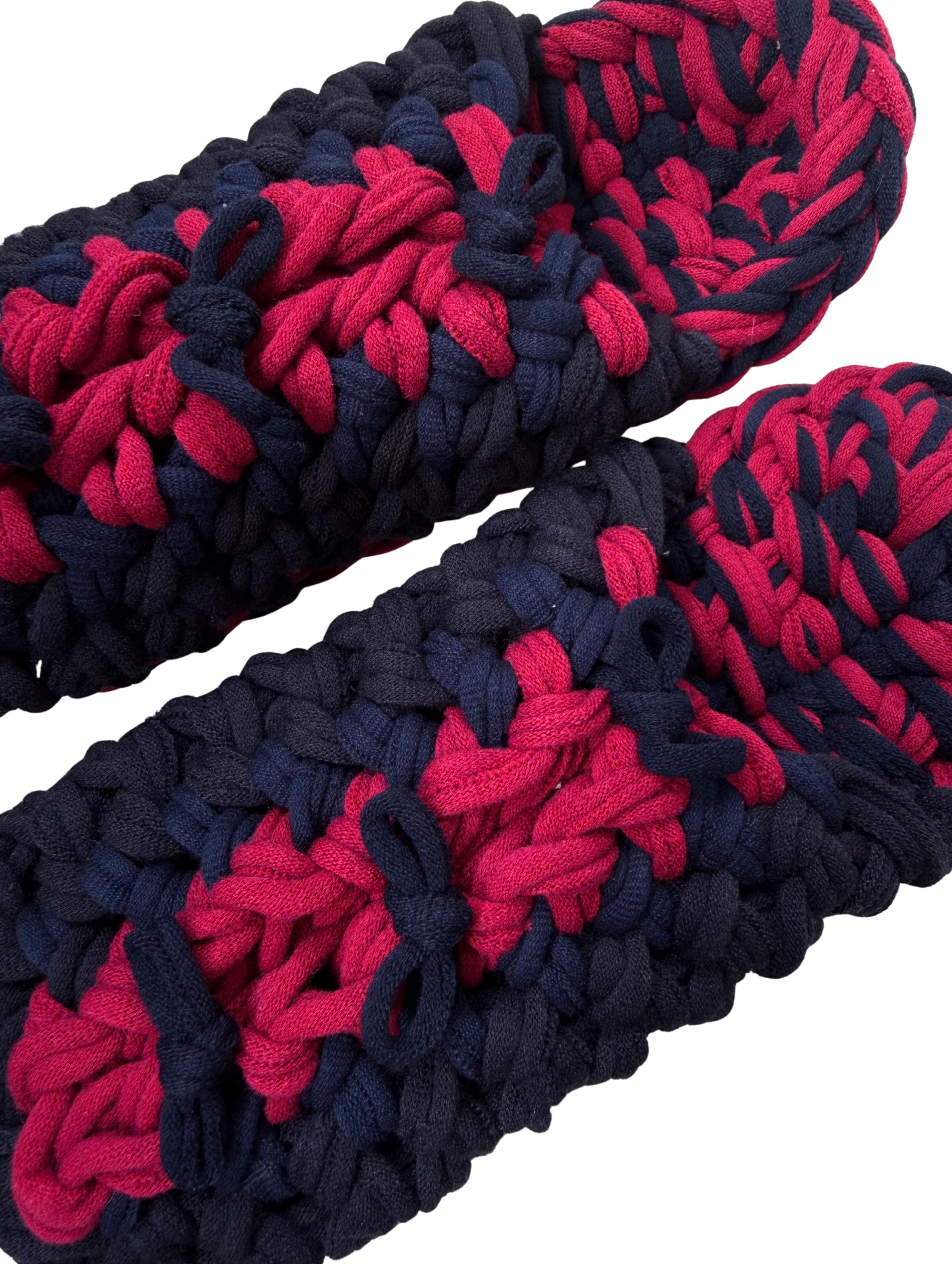 Gestrickte Upcycling-Hausschuhe