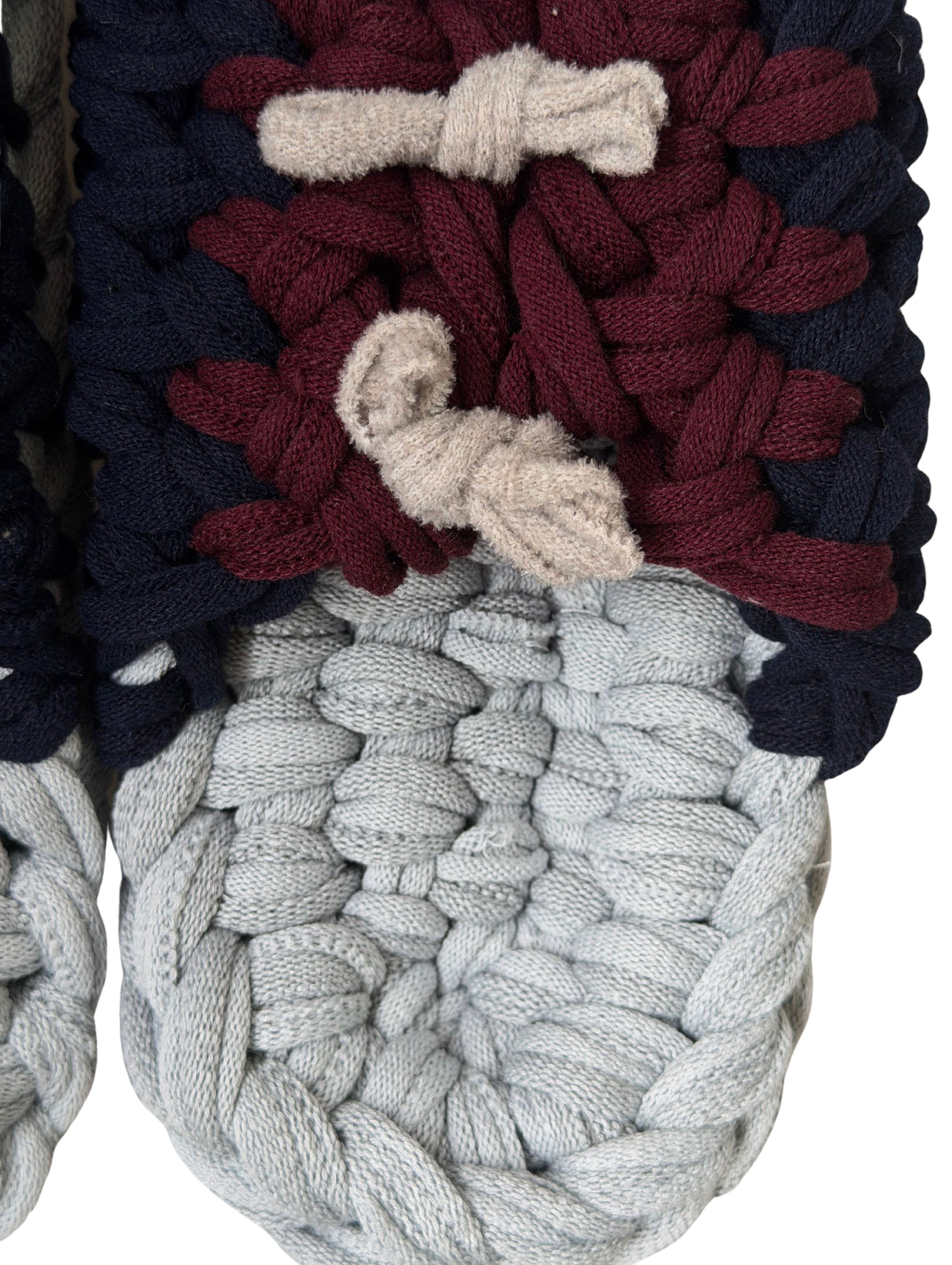 Gestrickte Upcycling-Hausschuhe Gestrickte Upcycling-Hausschuhe