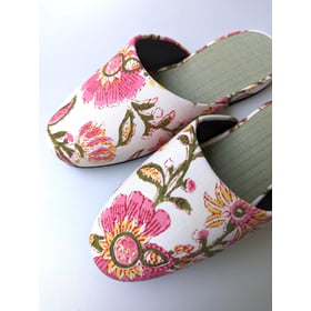 Tatami-Blockdruck-Blumenpantoffeln Tatami-Blockdruck-Blumenpantoffeln